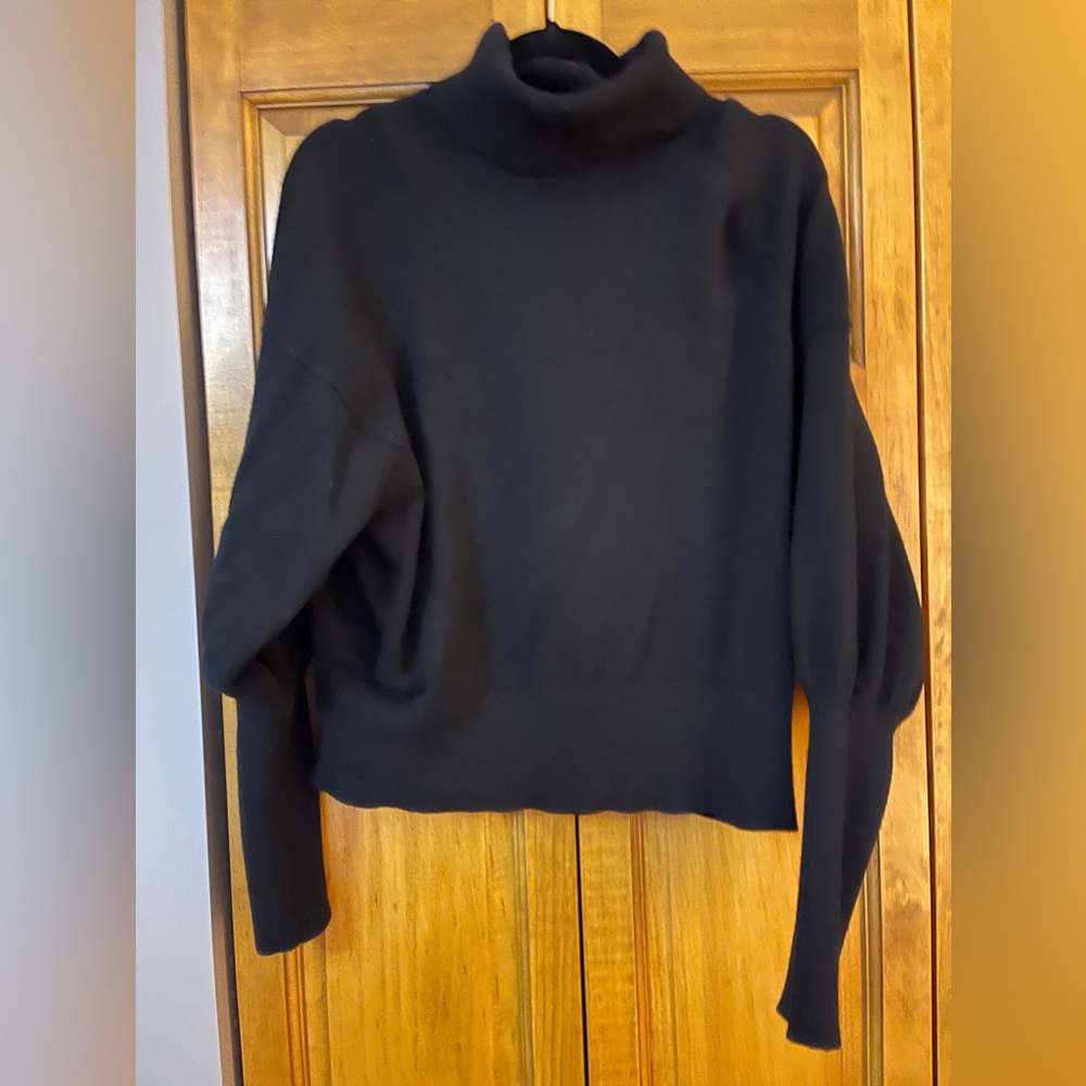 Puff sleeve turtleneck sweater